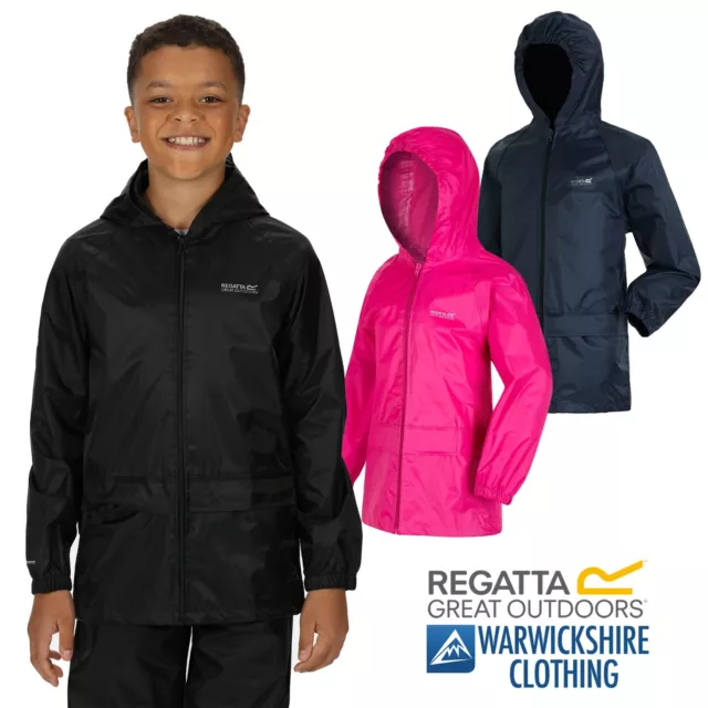 Regatta Kids Stormbreak Waterproof Jacket Hoodie Full Zip Coat Boys Girls School