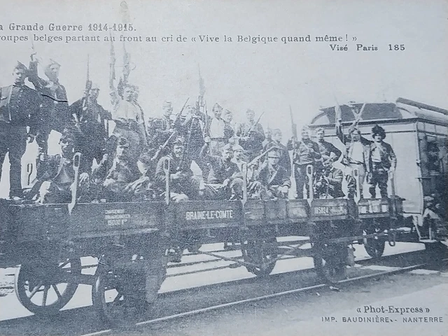 Rare CPA Troupes Belges Partant Au Front    La Grande Guerre  1914-1918