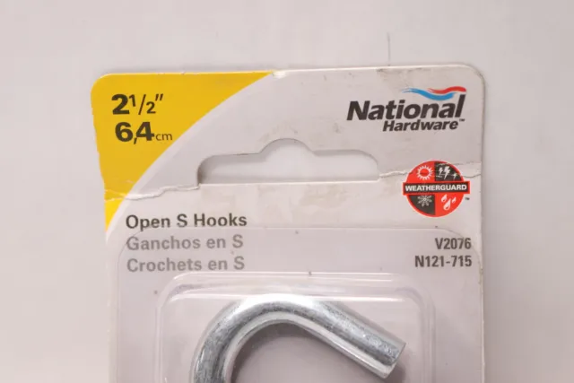 National Hardware Heavy Open S-Hook Zinc Plated Steel 2-1/2" N121-715