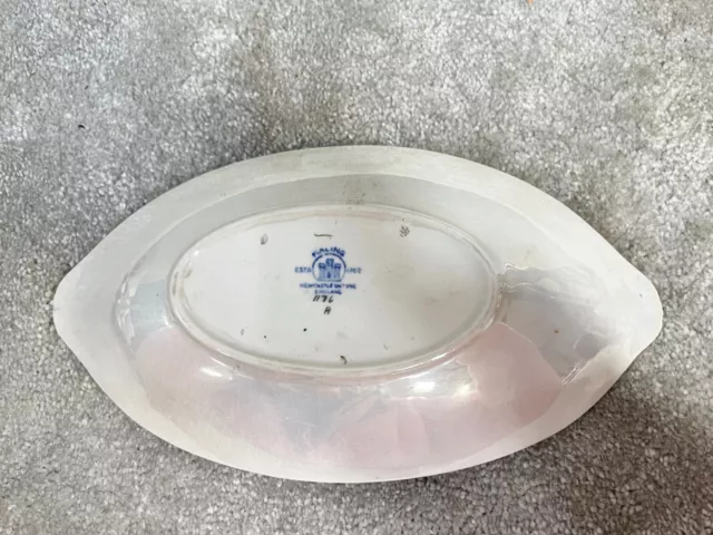 Vintage Maling Lustre Ware Bowl / Dish Blue And White Ceramic 1176 Pattern 3