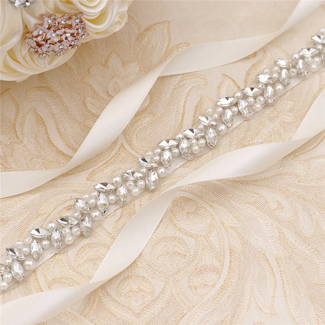 Applique Decorated Waist Chain Rhinestone Pearl Belt Bride Accessories