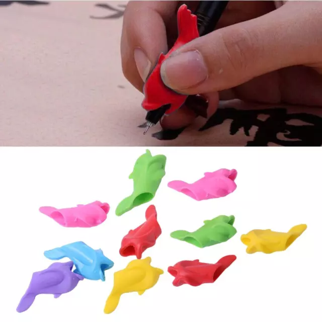 10x Children Pencil Holder Posture Correction Silicone Pencil Grippers for