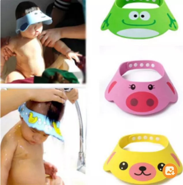 Baby Shower Cap Bath Hat Adjustable Hair Wash Shield Toddler Kids Child Bathing