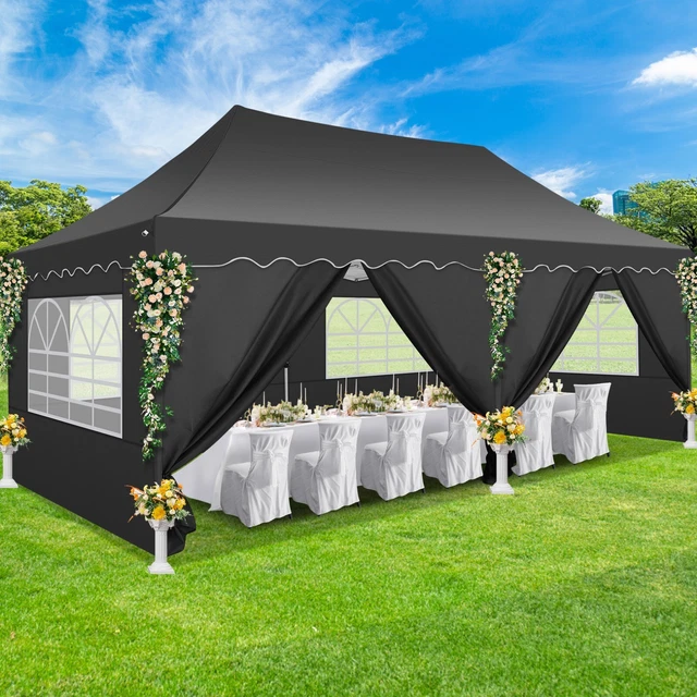 3x3/6m Pavillon Faltbar Gartenzelt Partyzelt Pop Up Festzelt Wasserdicht UV Zelt
