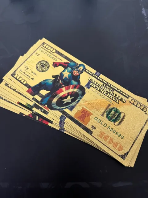 Diversi Marvel Goldfoil Banconote - Molto Raro