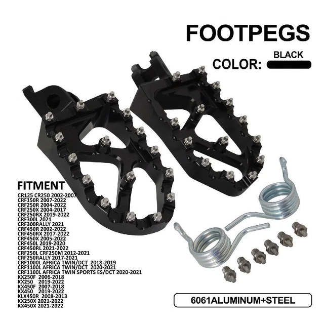 Dirt Bike Footpegs Footrests Foot Pedals Rests Lengthen For CR250 CRF250R KX250