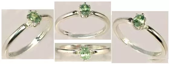 Selten Antik 19thC¼ CT Demantoid Grün Granat Ring : Alte Sicher Reise Edelstein