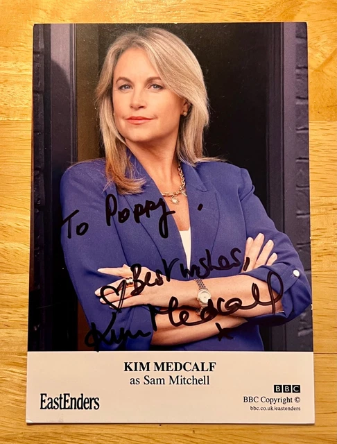 Kim Medcalf/Sam Mitchell, Eastenders, 2023 Cast Card, Hand Signed, Dedicated,6x4