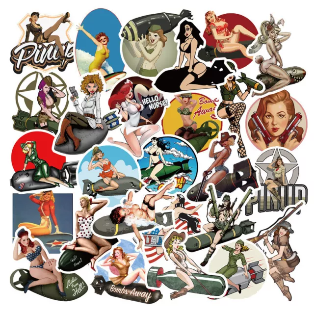 50pcs New Style Sexy Military Pin Up Cartoon Style Sticker Bomb Sticker