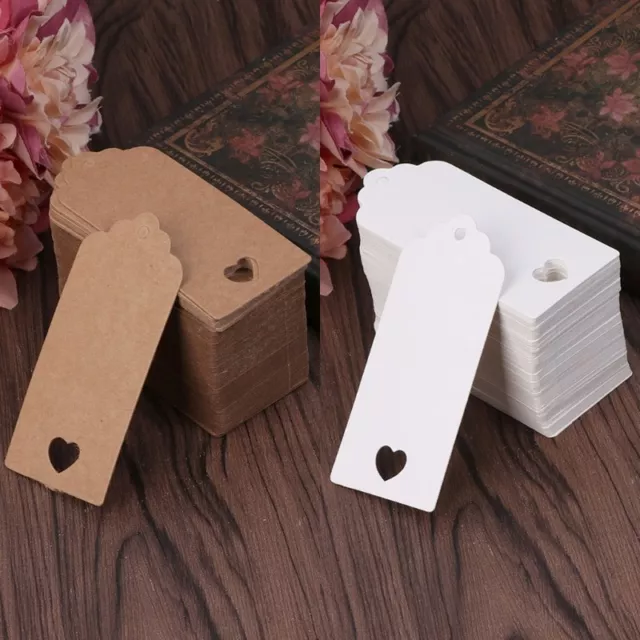 100pcs Blank Kraft Paper Hang Tags Wedding Party Favor Label Price Gift Cards