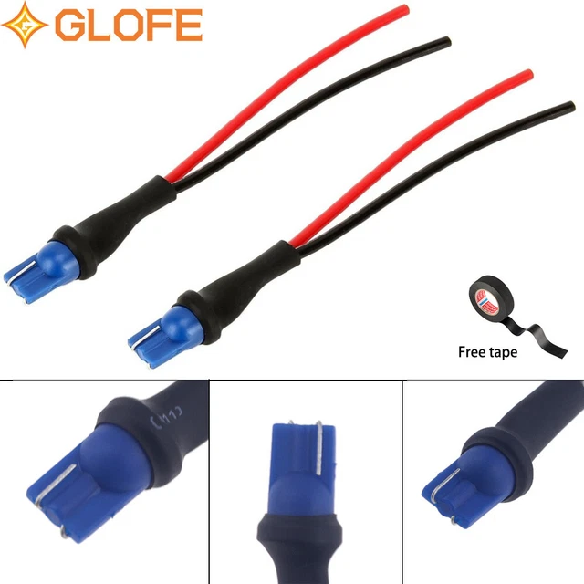 2Pcs Wiring Pigtail Male 194 168 Harness License Plate Tag Light Bulb Cable Plug