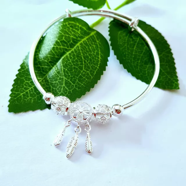 Dream Catcher Tassel Feather Charm Bracelet & Bangle Womens Elegant Jewelry Gift