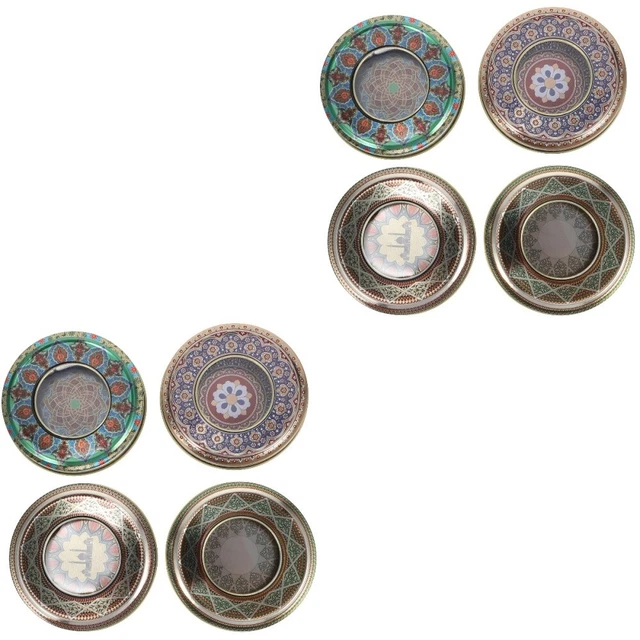 8 pz contenitori in metallo rotondo vuoto stoccaggio lattine stagno