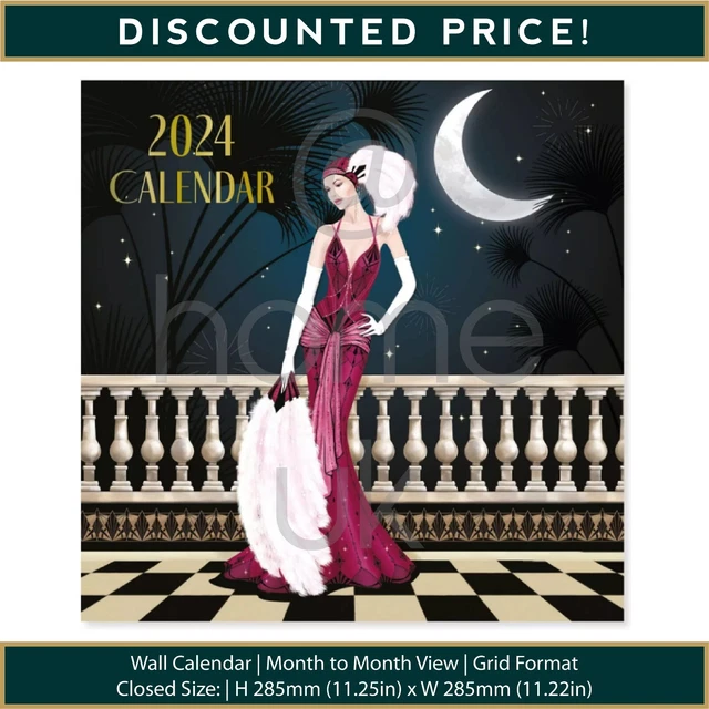 *DISCOUNTED* CLAIRE COXON 2024 Art Deco Wall Calendar Great Gift £12.74