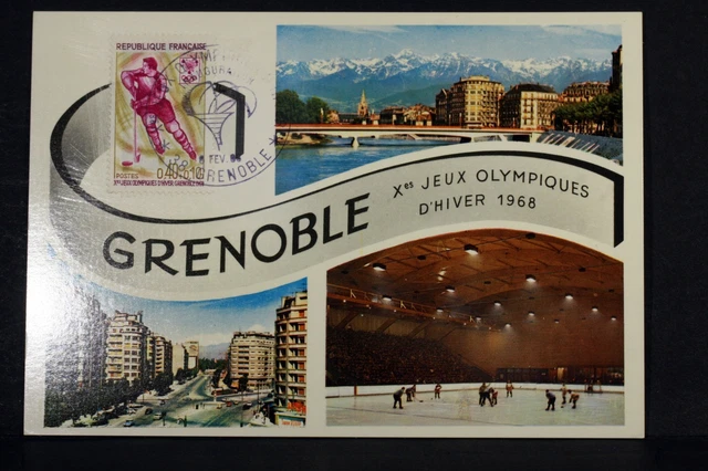 CARTE POSTALE JEUX OLYMPIQUES HIVER GRENOBLE 1968     //buro
