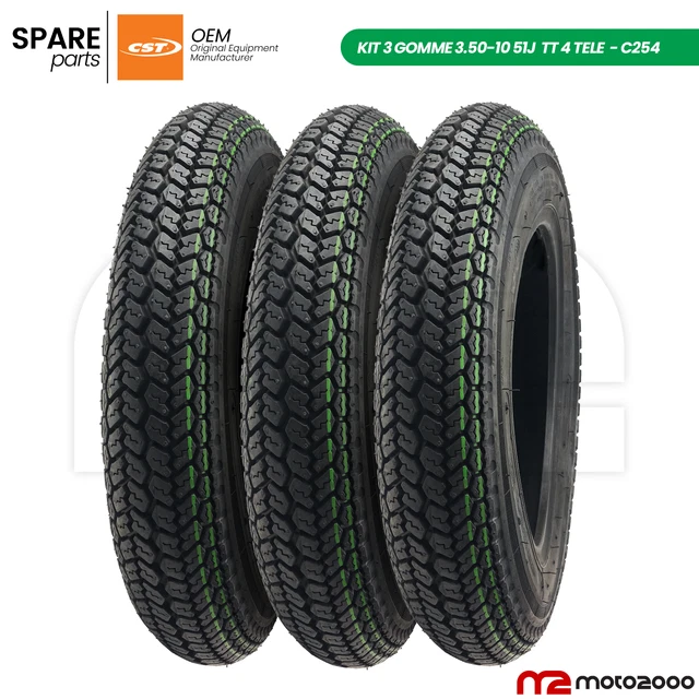 Copertoni Tubeless 3 Pneumatici Deestone 100/90-10 Per Piaggio Ape 50 - Gomme Tassellate Tubeless 8PR Pneumatici Rinforzati Scooter - Foto 3