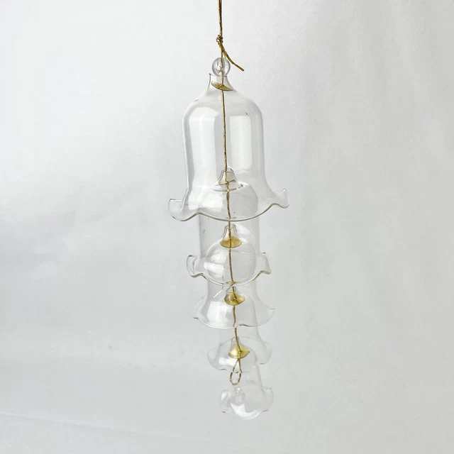 Vintage Silvestri 5 Tier Clear Glass Bell Christmas Ornament 7”