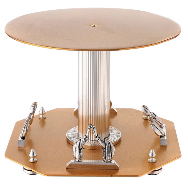 Base per ostensorio bicolore ottone dorato fatto a mano