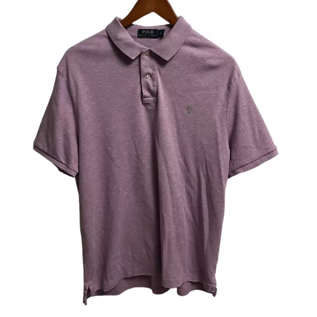 Polo Ralph Lauren Soft Cotton Pony Logo Short Sleeve Men's Polo Shirt Purple