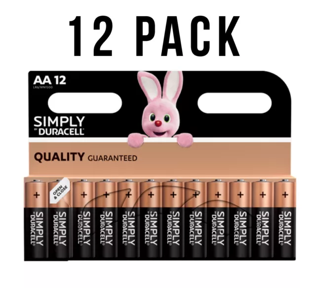 12 x Duracell AAA Long Lasting Alkaline Batteries LR03, MN2400 Longest Expiry UK