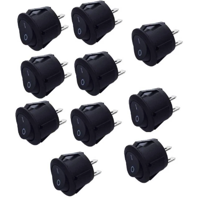 Hochwertig 12V 2 Stecker Spst Rocker Schalter for Rvs Wohnwagen Boote Pack 10