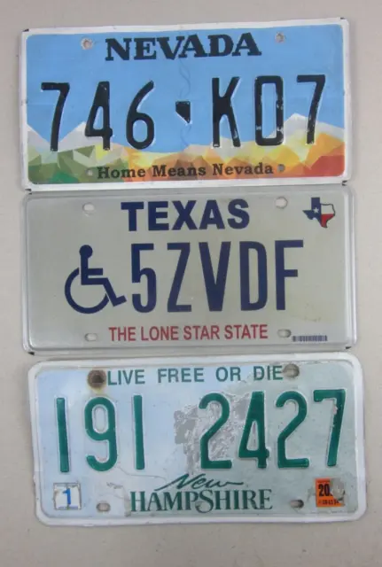 Mixed Bulk lot 3 licence/number plates US/United States/USA/American set F22E