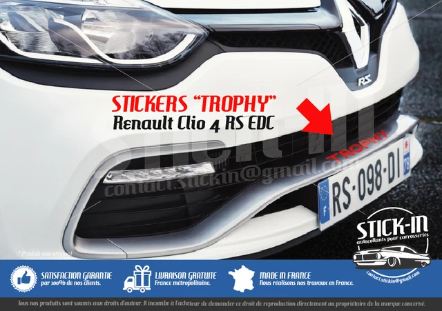 RENAULT CLIO 4 RS EDC TROPHY 220 Stickers Autocollants Parechoc Front ...