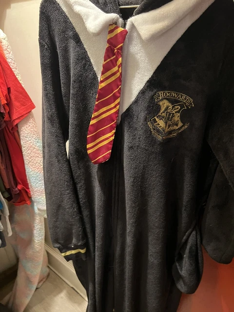 Gryffindor Open Foot Jumpsuit Hoodie Pajamas Unisex Adult  Large