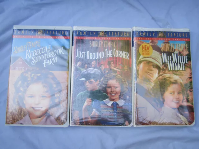 Lot of 3 NEW Sealed Shirley Temple Wee Willie Winkie & Other VHS, Free Shipping