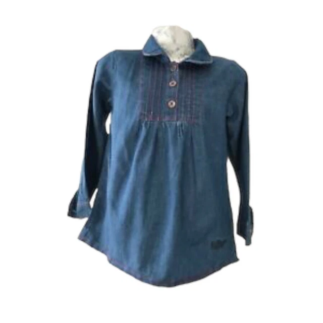 Camicia bambina Tommy Hilfiger età 4 denim blu cotone manica lunga abito abbottonato 2