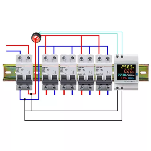 Display LCD a colori vivaci misuratore di corrente per la misurazione di tensione e corrente