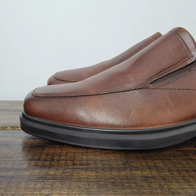 ECCO HELSINKI 2 Men's Slip On Shoes Brown Leather DUAL FIT Size 11-11.5 ...