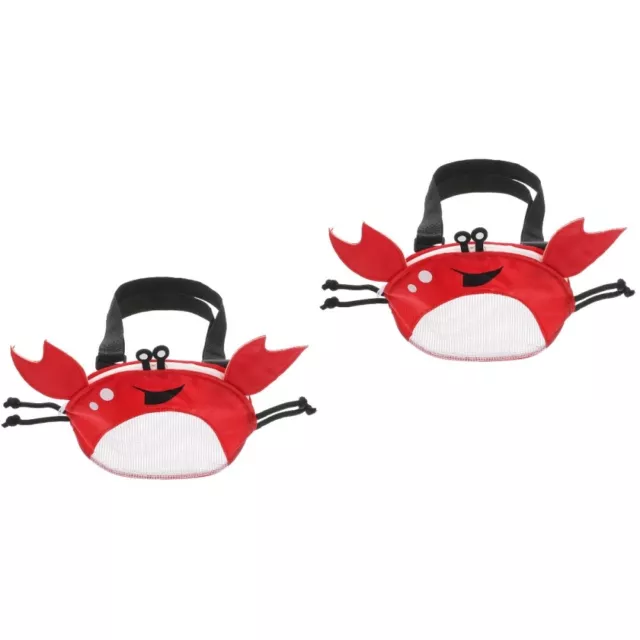 2 Count Sac De Plage Crabe PVC Enfant Pochette Récupérateur Coquillages