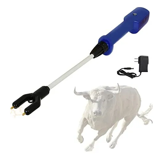 Electric Livestock Prod, Rechargeable Hot Shot Cattle Prod with 16" Flexible ...