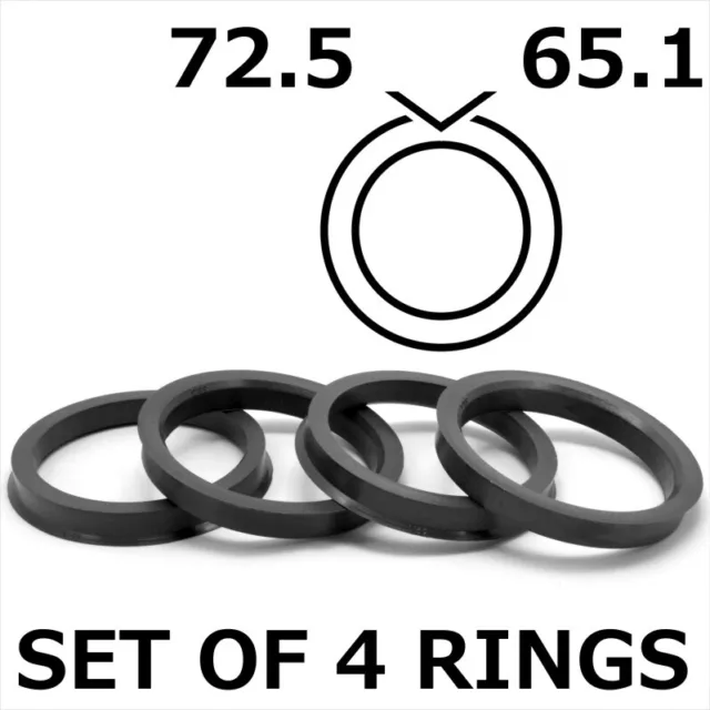 72.5 - 65.1 SPIGOT RINGS SET OF 4 For Alloy Wheel Hub Centric wheel spacer