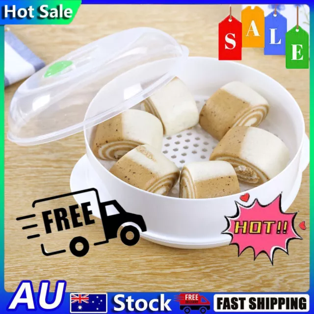 Microwave Steamer Cooking Pot with Lid Kitchen Cooking Meals Vegetables Steamer