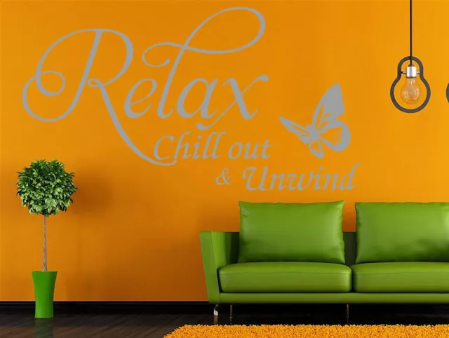 Relax Butterfly Vinyl Art Wall sticker Quote bedroom Wall Decal uk    SH139 3