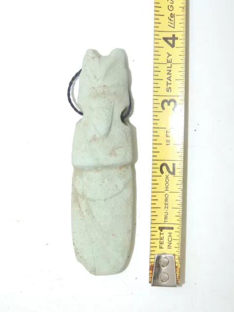 Pre Columbian Pendant Nicoya Costa Rica Jade Axe God 4" 300-600AD 3