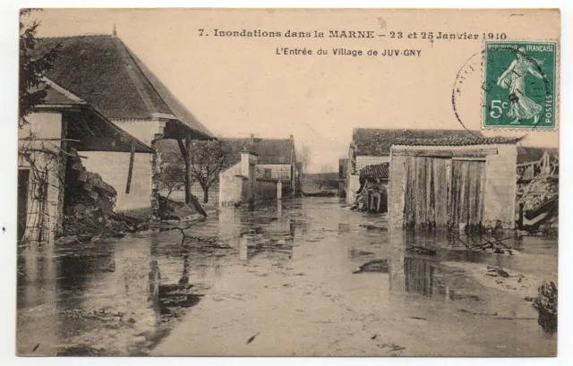 JUVIGNY - Marne - CPA 51 - the Floods of 23 and 25 January 1910 - view No. 2