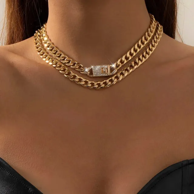 Collares Cadenas de Oro Para Mujer 14K Joyeria Fina de Moda 5A