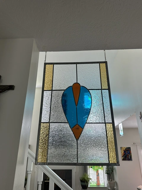 Art Deco Stained Glass Leaded Window