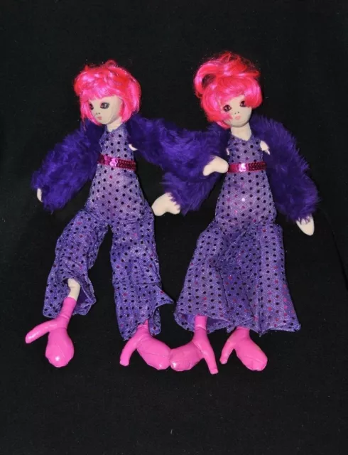 Lot 2 peluche doudou poupée SEPHORA Stacy Fever Noël 2007 boa violet 38 cm TTBE