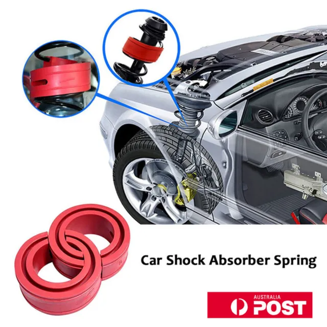 2PCS Red Car Shock Absorber Spring Bumper Buffer Power Cushion Coil Damper Tool