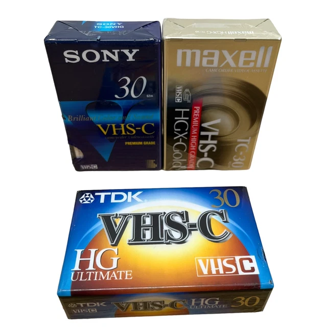 LOT OF 3 Sony TDK Maxell VHSC 30min Camcorder Video Cassettes 17.99