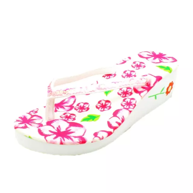 Womens Ladies Wedge Flip Flops Sandals Sequin Beach Shoes Thongs