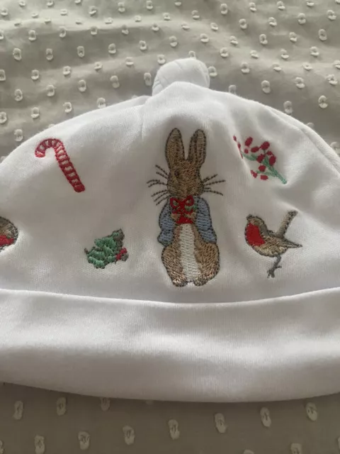 Jojo Maman Bebe Boy Girl Baby 3-6 Months Peter Rabbit Christmas Hat Bnwot