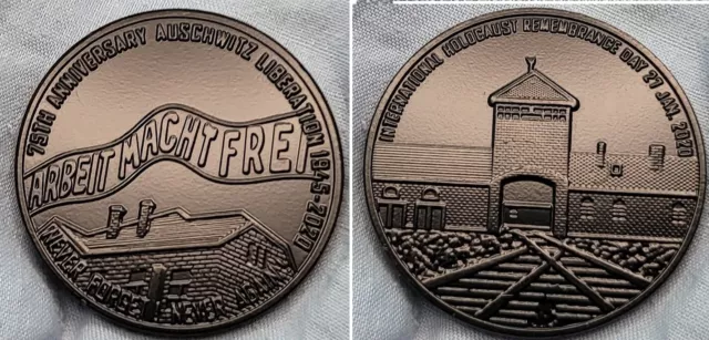 Moneda de plata de metal para pistola de Auschwitz Holocausto vintage campo de concentración judíos polacos