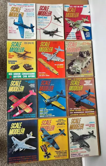 Lot 12 Scale Modeler Aircraft Airplane Magazines Complete 1969 YearJan-Dec Vol 4