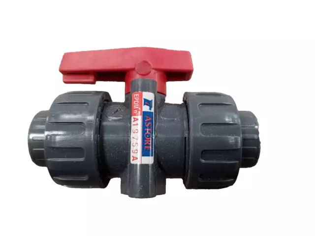 Astore 1.5" ABS Ball Valve Double Union for Pressure Pipe Fitting - New