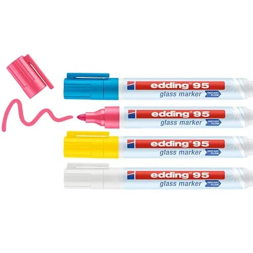 4 edding 95 Glasboardmarker farbsortiert 1,0 - 5,0 NEW